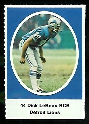 1972 Sunoco Stamps      213     Dick LeBeau DP